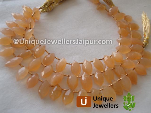 Peach Moonstone Faceted Marquise Beads
